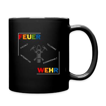 Feuerwehr LGBTQ Pride - Tasse einfarbig - Schwarz - Rechts
