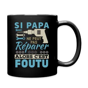 Papa certifié meilleur bricoleur - Mug uni - noir - Droite