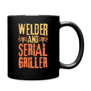Schweißer und Seriengriller - Tasse einfarbig - Schwarz - Rechts