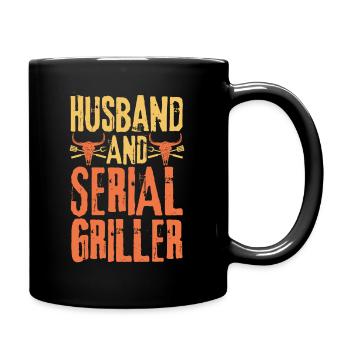 Ehemann und Seriengriller - Tasse einfarbig - Schwarz - Rechts