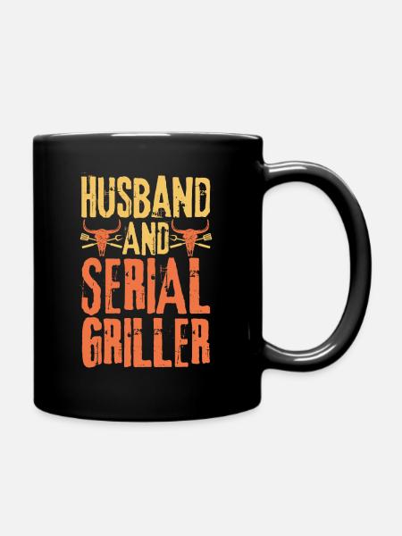 Ehemann und Seriengriller - Tasse einfarbig - Schwarz