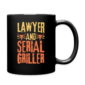 Rechtsanwalt und Seriengriller - Tasse einfarbig - Schwarz - Rechts