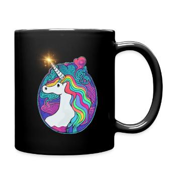 Emblème Licorne - Mug uni - noir - Droite