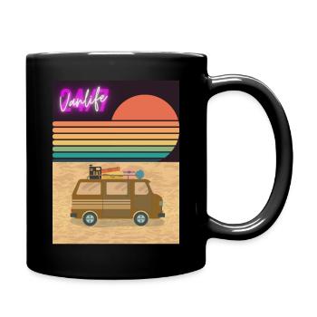 Van at the Beach - Tasse einfarbig - Schwarz - Rechts