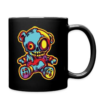 Funny Horror Scary Bear Halloween Night Bear - Full Colour Mug - black - Right