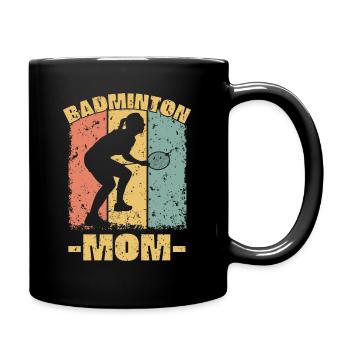 Badminton Mama - Tasse einfarbig - Schwarz - Rechts