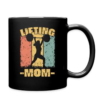 Weightlifting Mom - Full Colour Mug - black - Right
