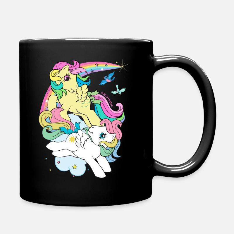 My Little Pony Retro Rainbow With Two Ponies - Full Colour Mug - black