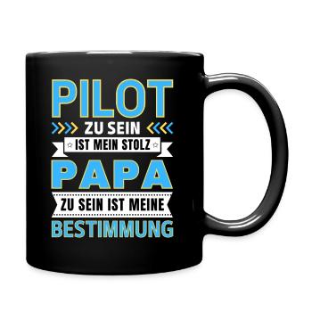 Pilot zu sein ist mein Stolz; Papa Geschenk - Tasse einfarbig - Schwarz - Rechts