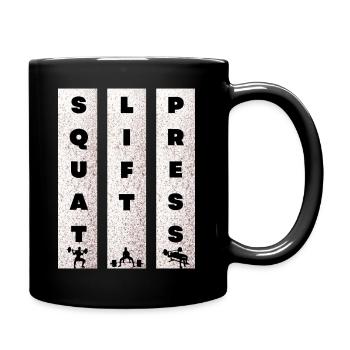Squat Lift Press - Tasse einfarbig - Schwarz - Rechts