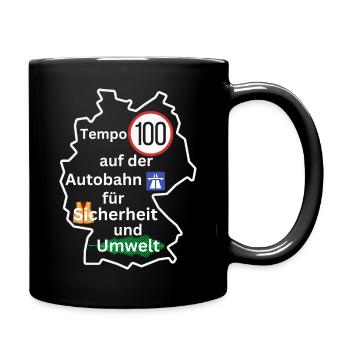 Deutschland 100 - Tasse einfarbig - Schwarz - Rechts