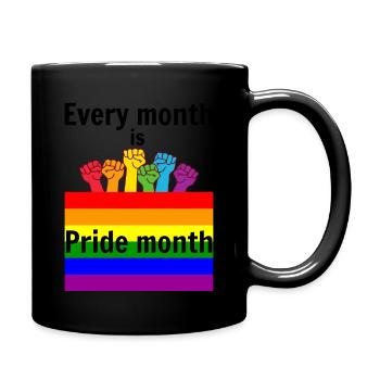 Every month is pride month-equality for all design - Full Colour Mug - black - Right