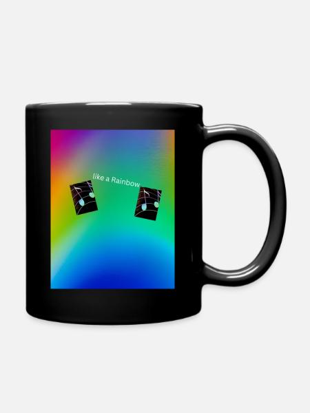 Sommer mit Regenbogenfarben - Tasse einfarbig - Schwarz