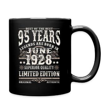Born in Juni 1928 - 95 years old - Full Colour Mug - black - Right