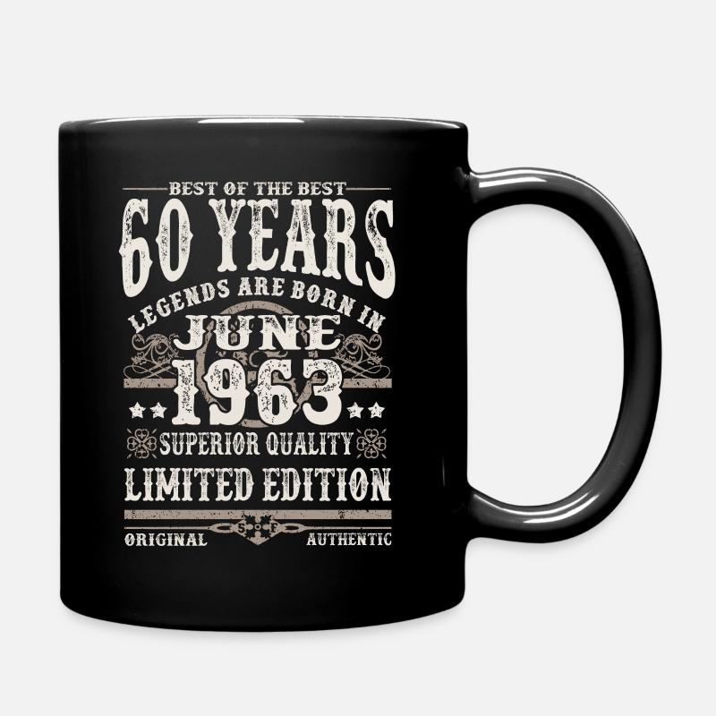 Né en juin 1963 - 60 ans - Mug uni - noir