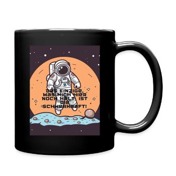 Astronaut - Tasse einfarbig - Schwarz - Rechts