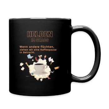 HELDEN im CHAOS - Tassen - Tasse einfarbig - Schwarz - Rechts