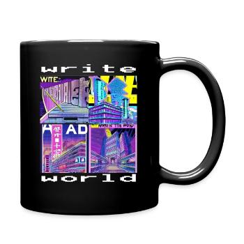 write world - Tasse einfarbig - Schwarz - Rechts