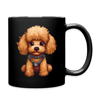 Sweet Baby Poodle Dog - Full Colour Mug - black - Right