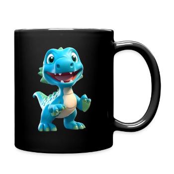 Dinosaure de dessin animé 3D - Mug uni - noir - Droite