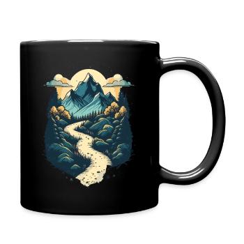 Mountains Hiking Mountains Climbing Wanderlust - Full Colour Mug - black - Right