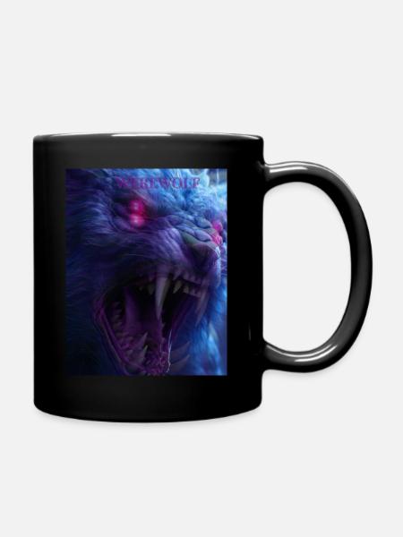 Wolf / Werwolf 3D - Tasse einfarbig - Schwarz