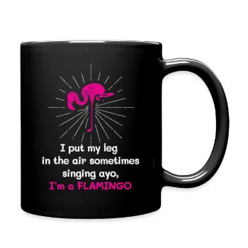 Je suis un graphique drôle de flamant rose - Mug uni - noir - Droite