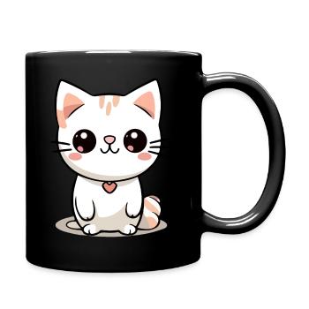 Minima, die kleine Katze - Tasse einfarbig - Schwarz - Rechts