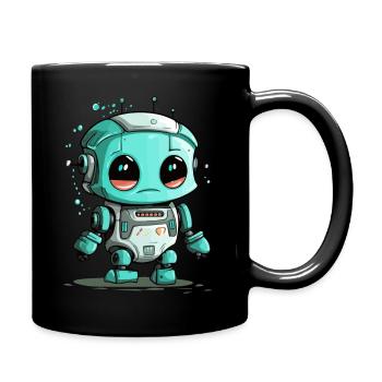 Tok the little robot - Full Colour Mug - black - Right