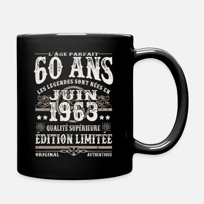 les légendes sont nées en juin 1963 - 60 ans - Mug uni - noir