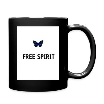 Blue Modern Butterfly Quote T shirt - Mug uni - noir - Droite