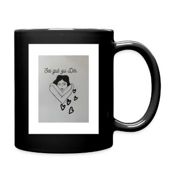 Harmonie Frieden Gedanken Seele Selbstliebe Denken - Tasse einfarbig - Schwarz - Rechts