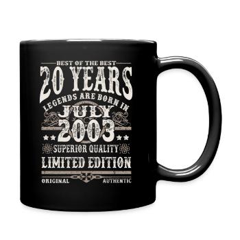 legends born in july 2003 - 20 years - Full Colour Mug - black - Right