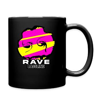 Rave Oldschool Smily on Pills - Tasse einfarbig - Schwarz - Rechts