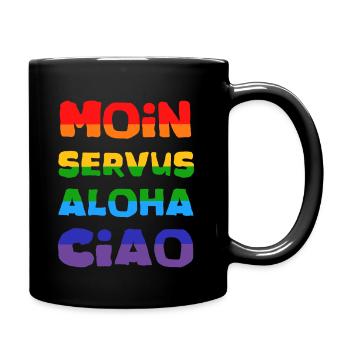 Moin Servus Aloha Ciao - Full Colour Mug - black - Right