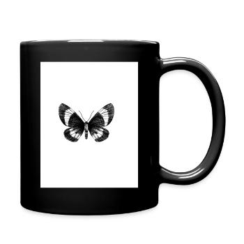 Schmetterling - Tasse einfarbig - Schwarz - Rechts
