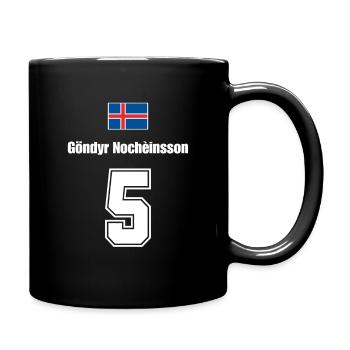 Island Trikot Nr.5 - Tasse einfarbig - Schwarz - Rechts