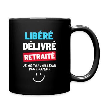 Released delivered retired. Humor Retirement Gift - Full Colour Mug - black - Right