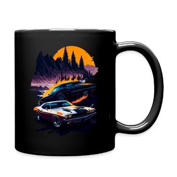 Klassischer Sportwagen - Tasse einfarbig - Schwarz - Rechts