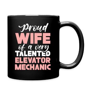 Elevator Repairman - Funny Elevator Mechanic Wife - Full Colour Mug - black - Right
