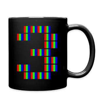 Pixel Art 3 - Tasse einfarbig - Schwarz - Rechts