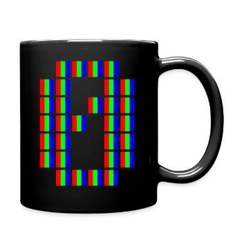 Pixel Art 0 - Tasse einfarbig - Schwarz - Rechts