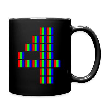 Pixel Art 4 - Tasse einfarbig - Schwarz - Rechts