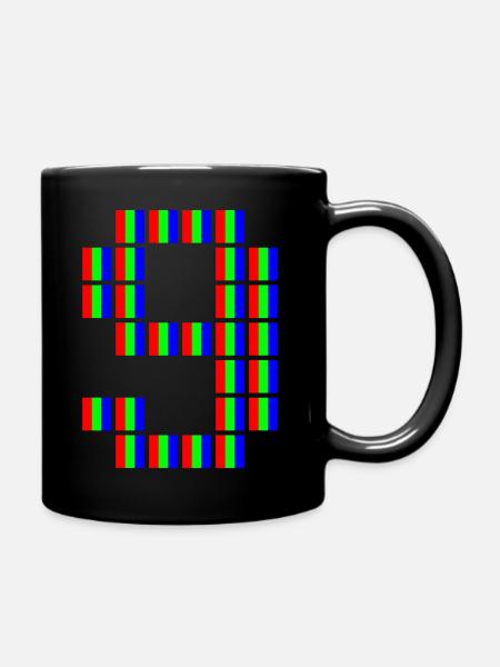 Pixel Art 9 - Tasse einfarbig - Schwarz
