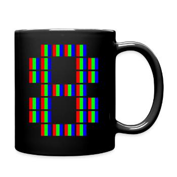 Pixel Art 8 - Tasse einfarbig - Schwarz - Rechts