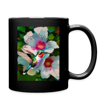 Kolibri mit Hibiskusblüten Himmelsjuwel - Tasse einfarbig - Schwarz - Rechts