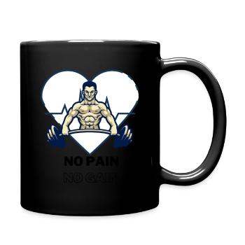 No Pain, no Gain - Full Colour Mug - black - Right