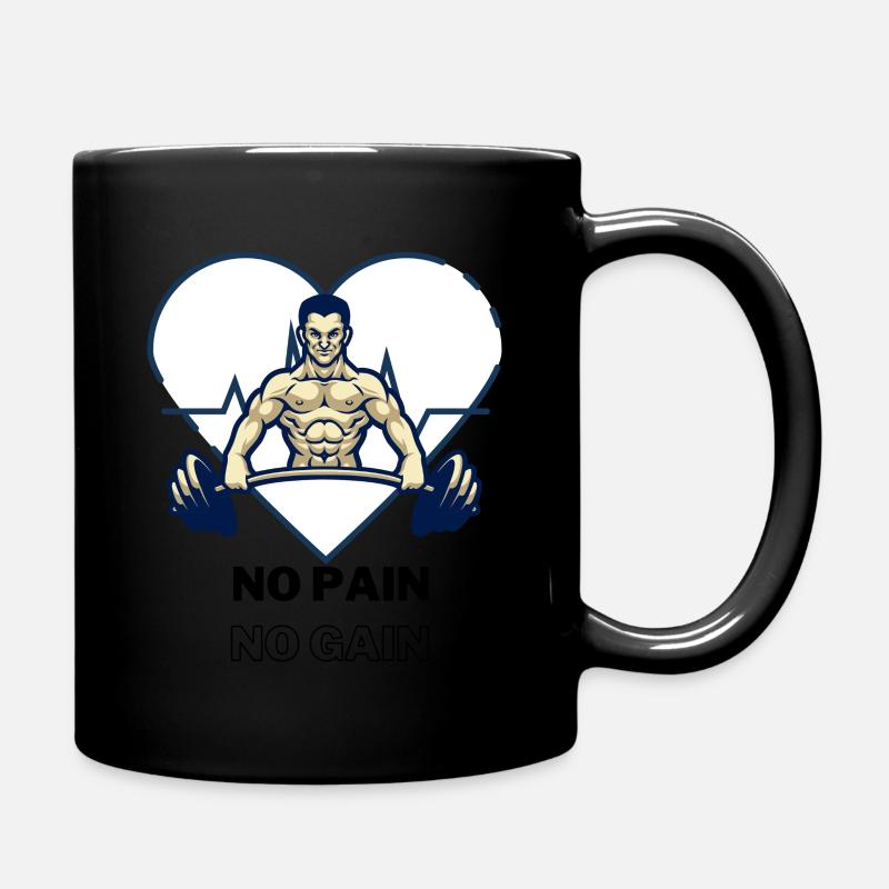 No Pain no Gain - Tasse einfarbig - Schwarz
