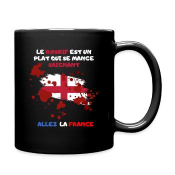Rosbif Saignant. Allez la France. Supporter - Mug uni - noir - Droite
