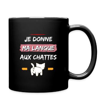 Langue aux chattes Cadeau Humour Anniversaire Noël - Mug uni - noir - Droite